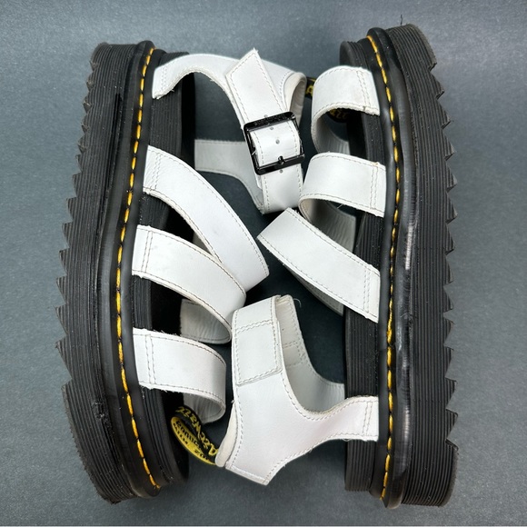 Dr Martens Blaire White Leather Buckle Strap Chunky Platform Sandals US 9 UK 7 - Picture 6 of 9